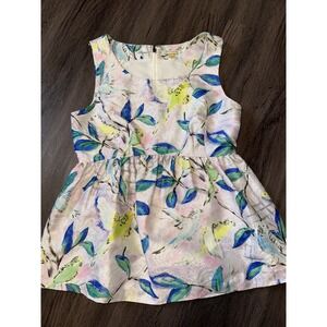 Leifsdottir Anthropologie Bird Leaf Peplum Sleeveless Tank Blouse Shirt Womens 4